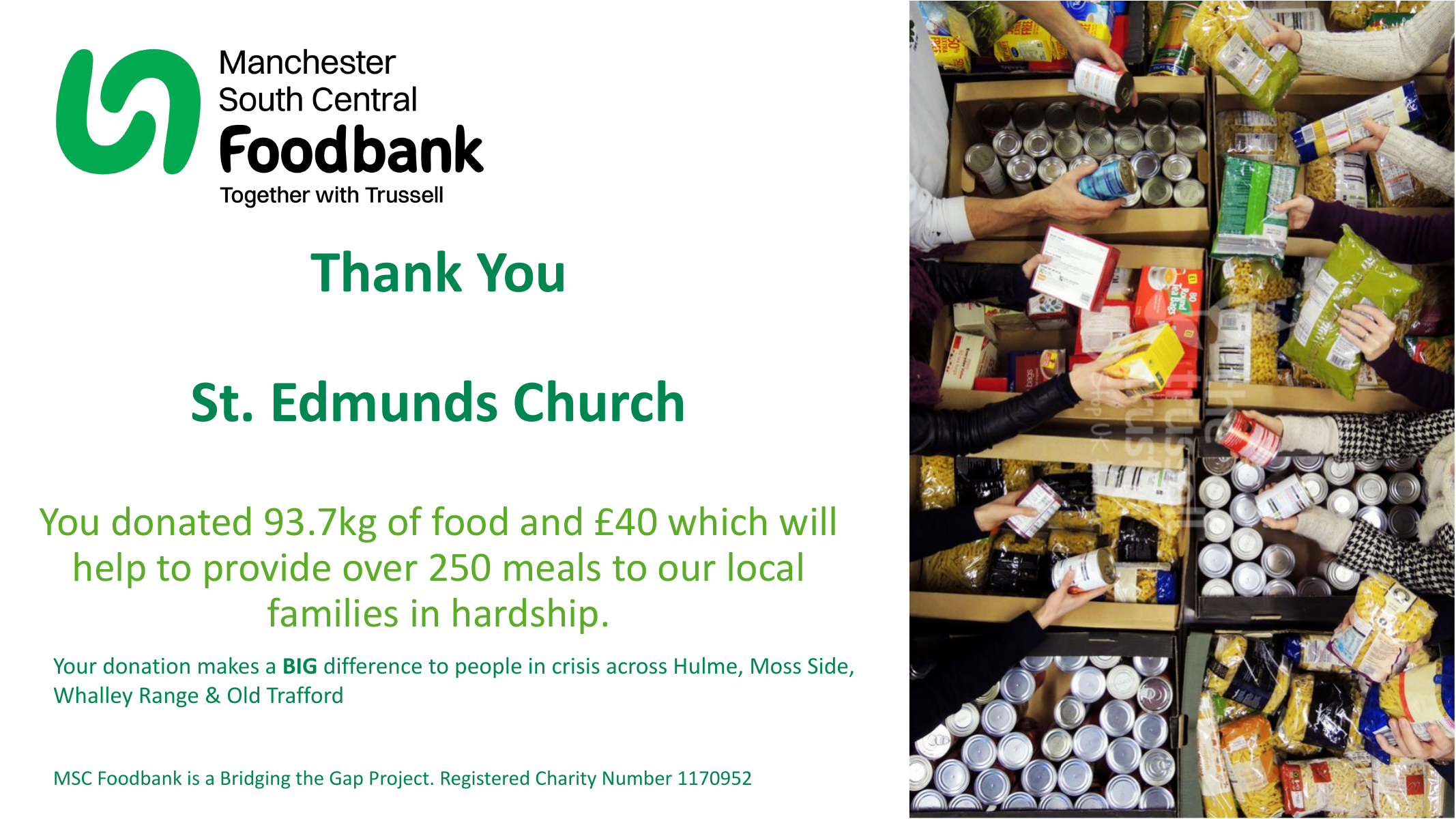St Edmunds Harvest Thank You