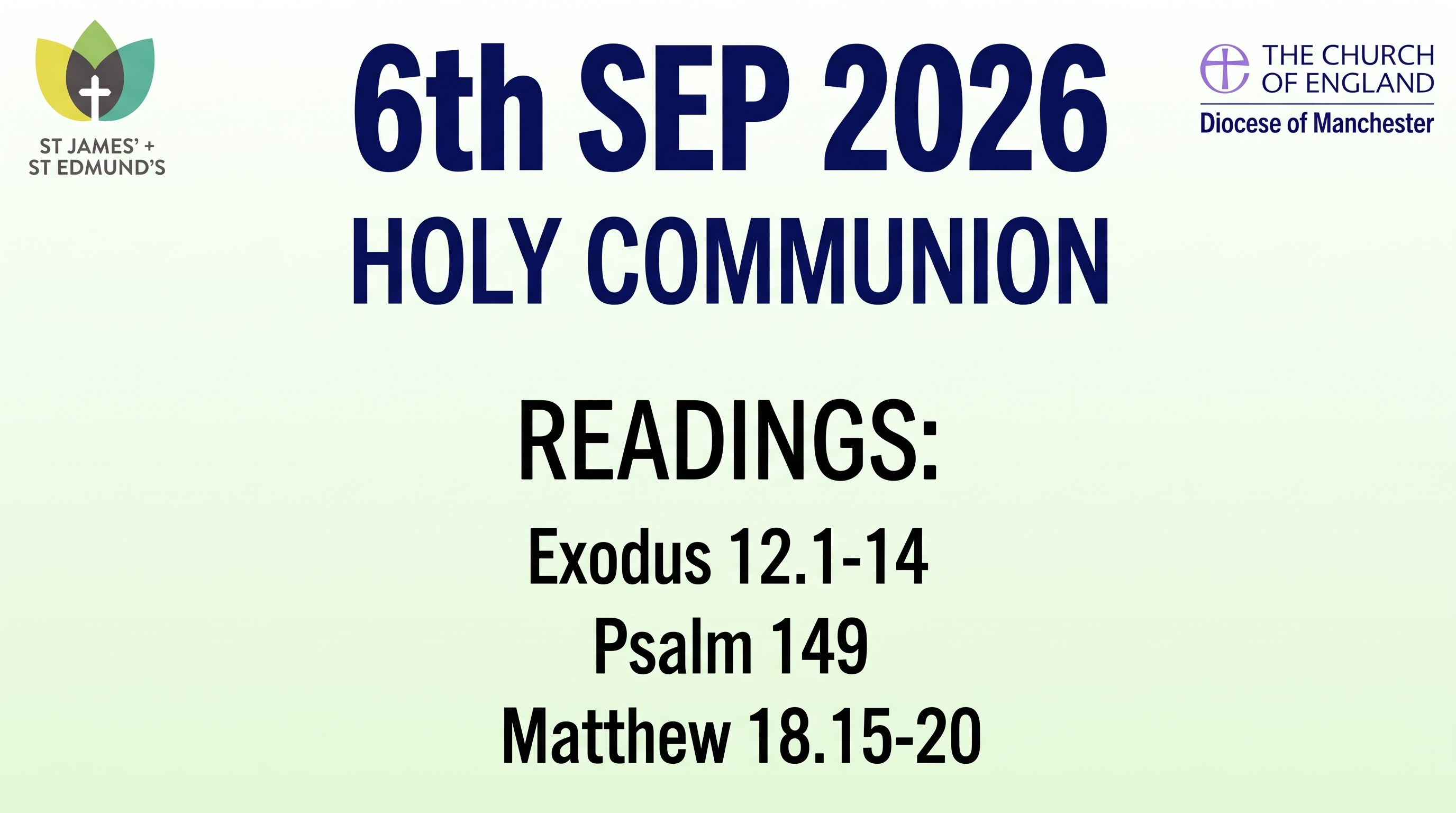 St.Edmund's Holy Communion 6th Sept 2026